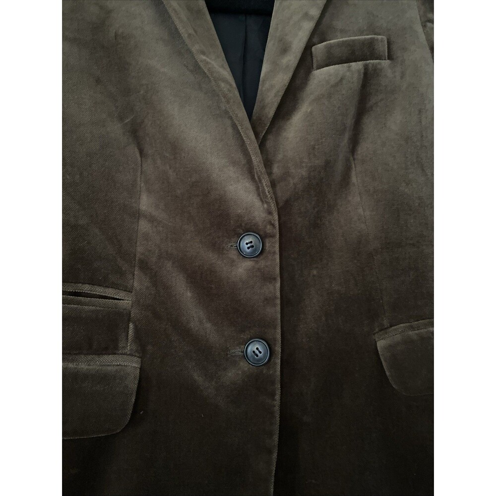 J CREW School Boy Blazer Jacket Brown Velvet Soft Women Sz 4 Cotton (4 - Picture 5 of 6